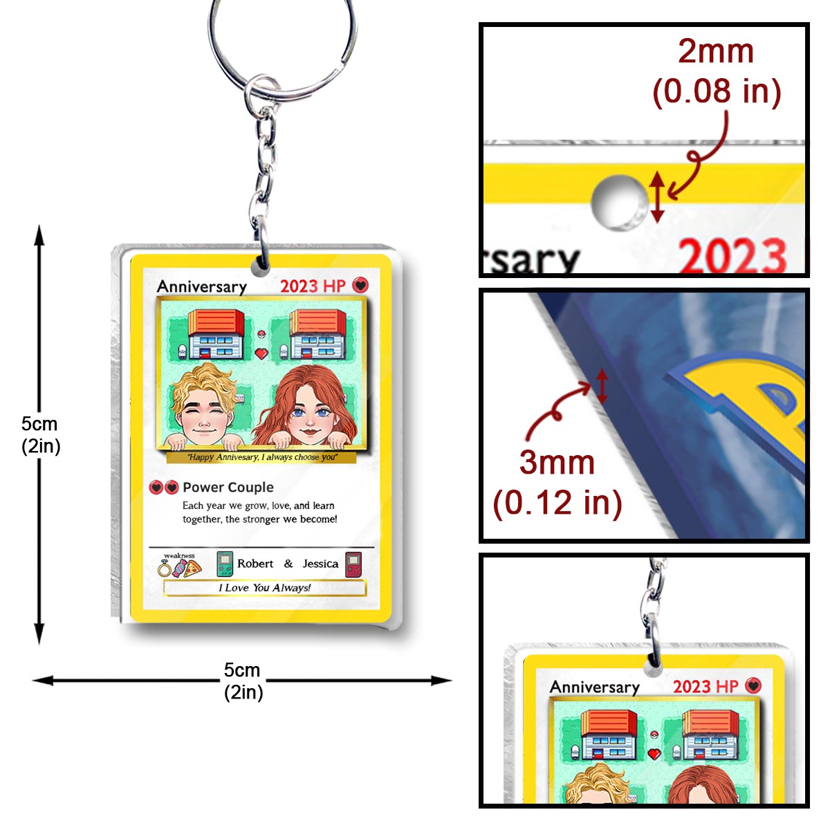 Power Couple - Personalized Monster Trainer Transparent Keychain