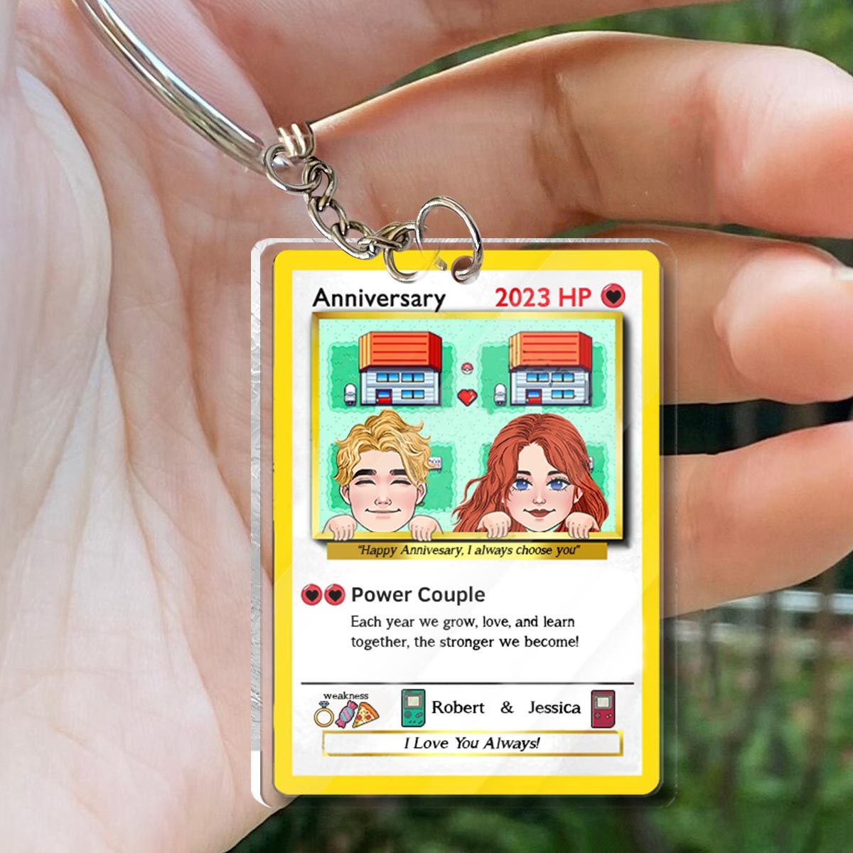 Power Couple - Personalized Monster Trainer Transparent Keychain