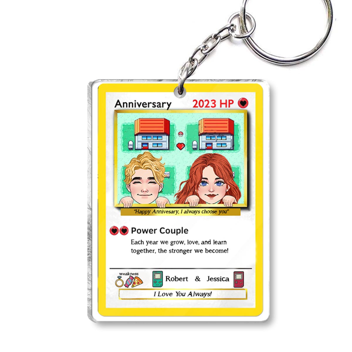 Power Couple - Personalized Monster Trainer Transparent Keychain