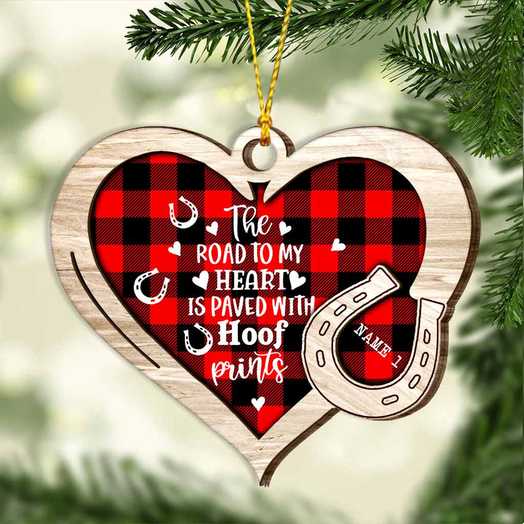 The Road To My Heart Is Paved With Hoof Prints - Personalized Horse Layered Wood Ornament