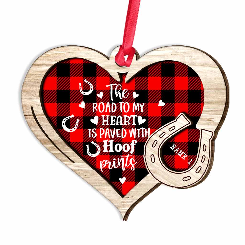 The Road To My Heart Is Paved With Hoof Prints - Personalized Horse Layered Wood Ornament