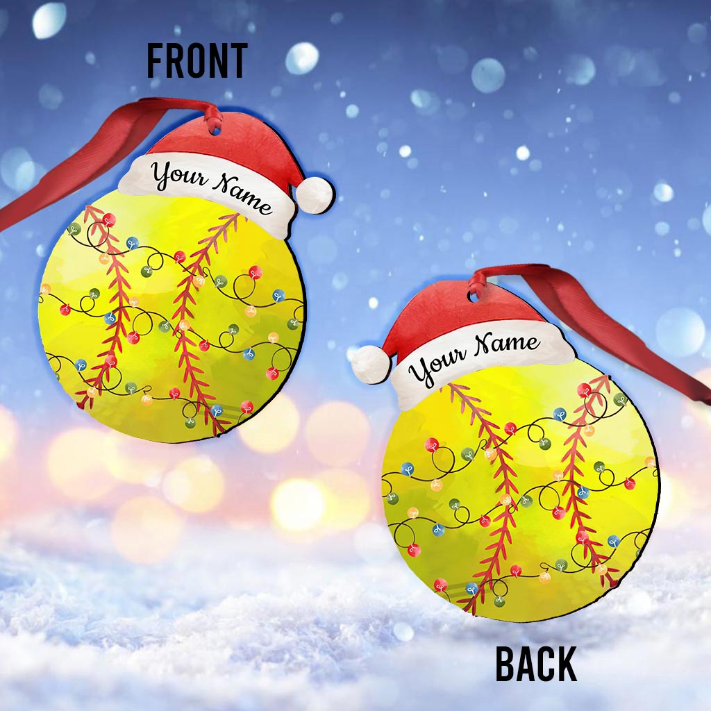 Sport Lovers - Personalized Christmas Softball Ornament (Printed On Both Sides)