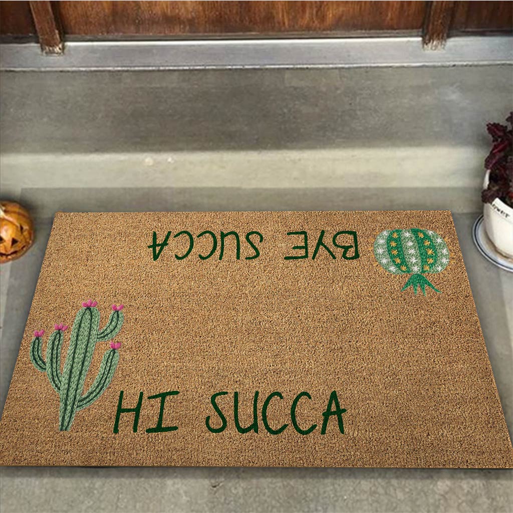 Hi Succa - Cactus Coir Pattern Print Doormat