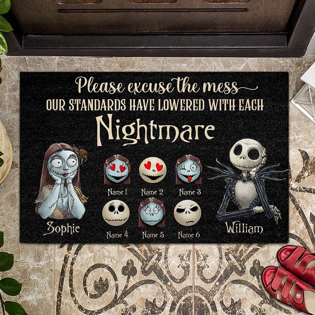 Please Excuse The Mess - Personalized Nightmare Doormat