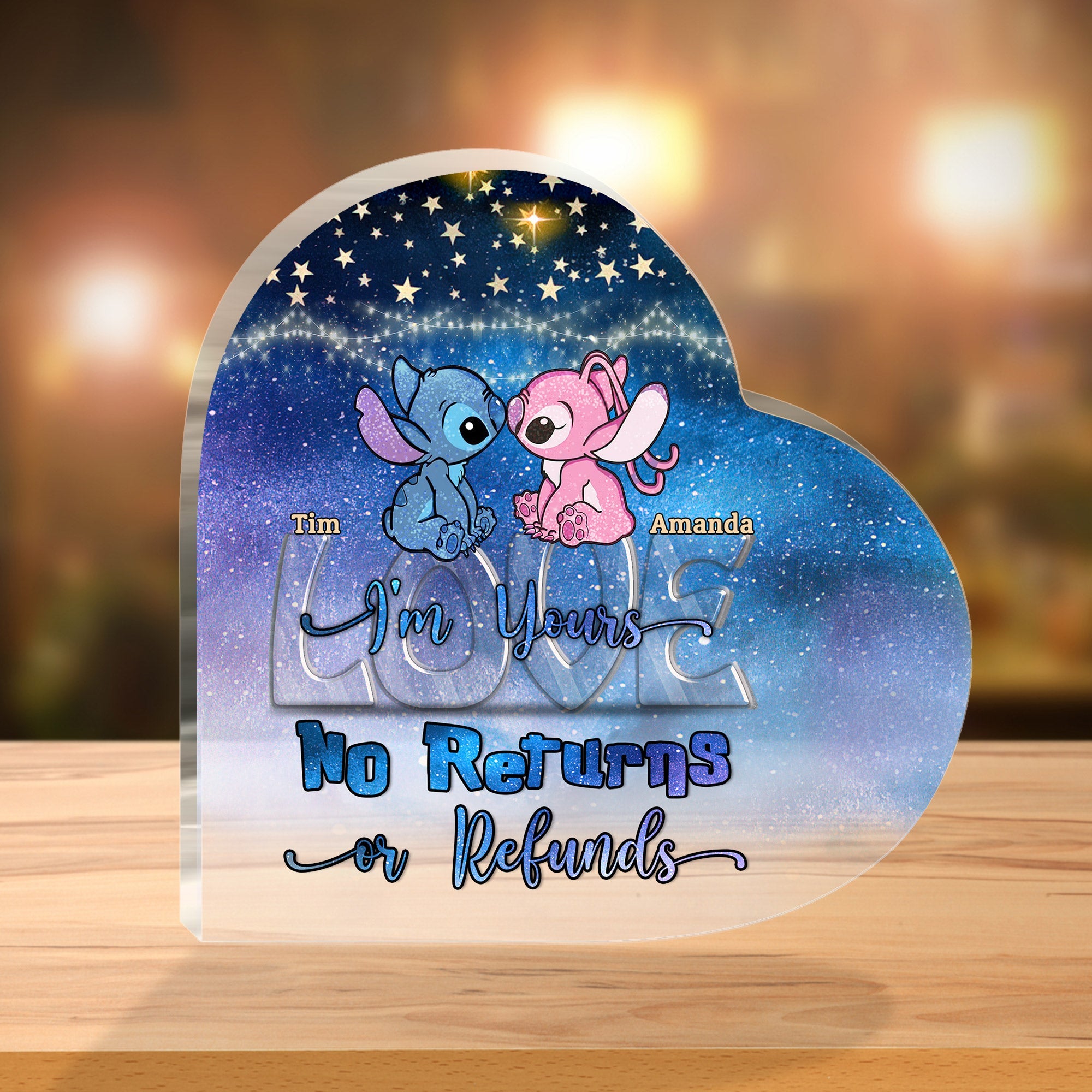 I'm Yours Galaxy Ohana - Personalized Couple Ohana Custom Shaped Acrylic Plaque