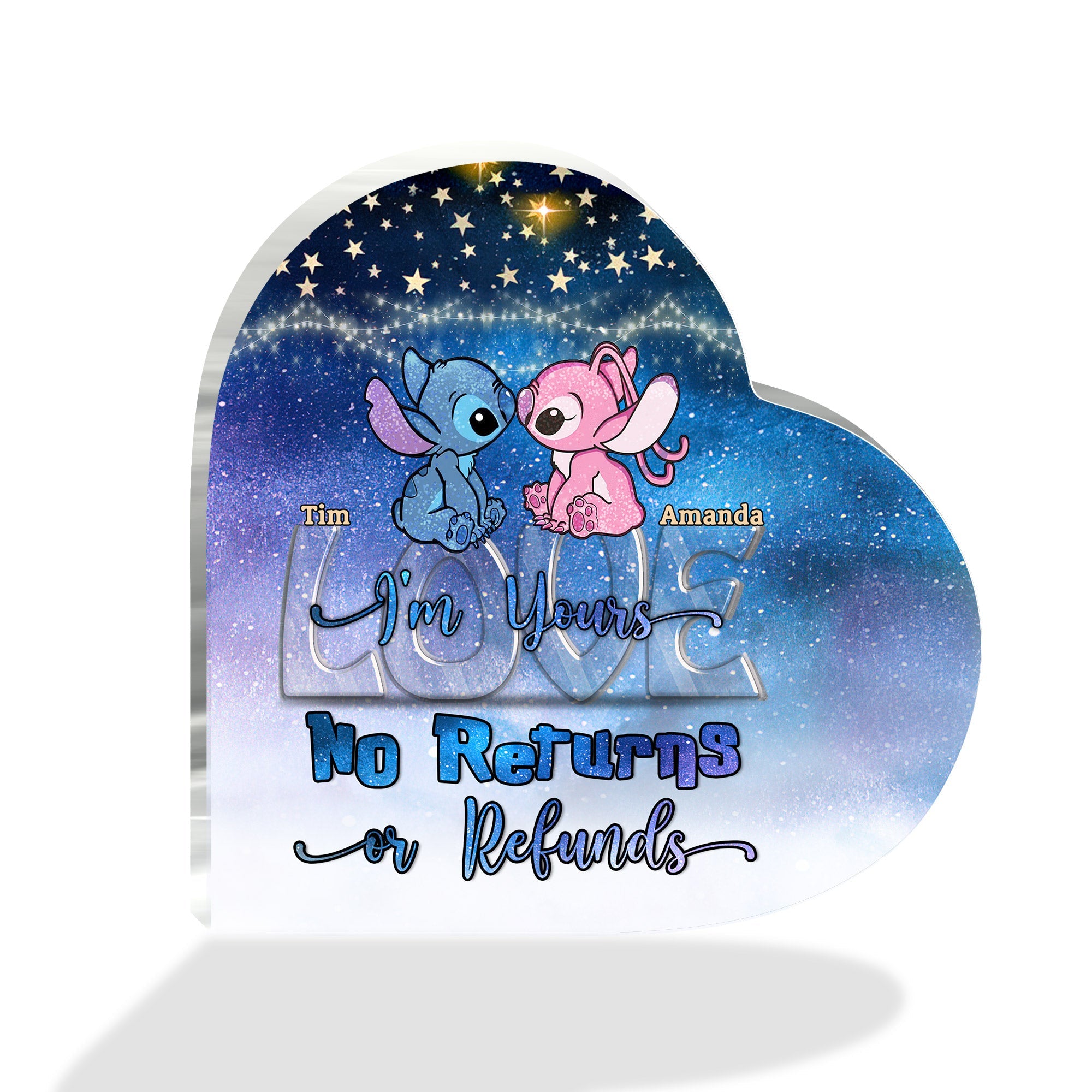 I'm Yours Galaxy Ohana - Personalized Couple Ohana Custom Shaped Acrylic Plaque