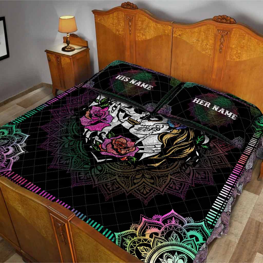 Skull Couple - Personalized Skull Quilt Set