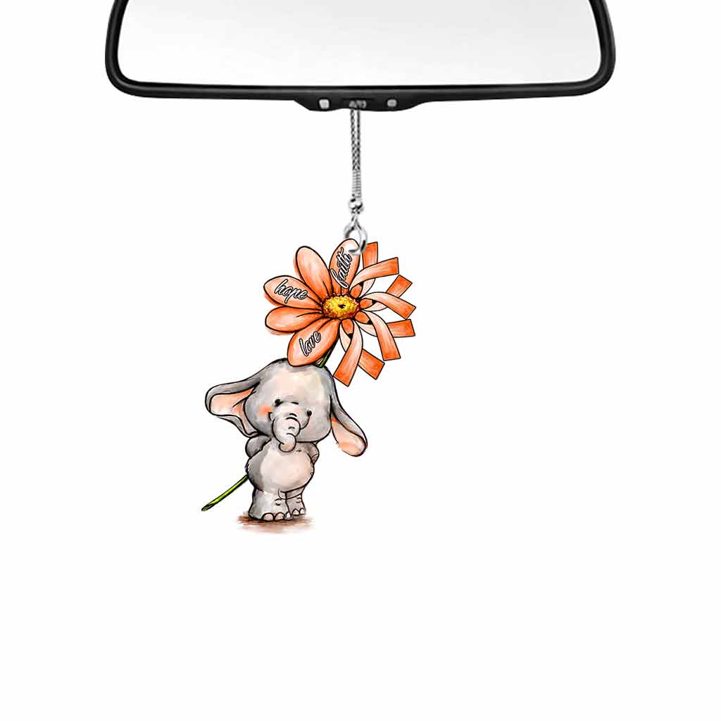 Faith Hope Love - Multiple Sclerosis Awareness Two-Sided Car Ornament