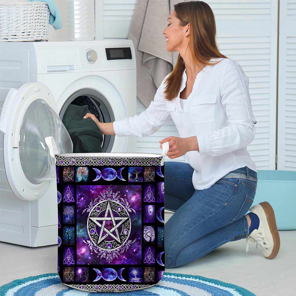 Witch Vibes Purple Pentagram - Laundry Basket