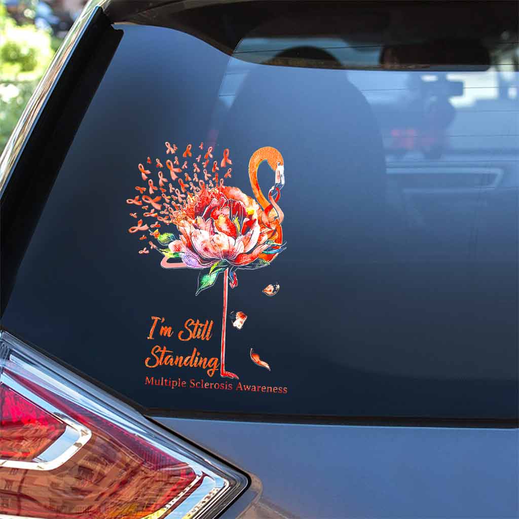 Multiple Sclerosis MS Awareness Ribbon Sparkle Car Window Sticker Decal  Gift (4)