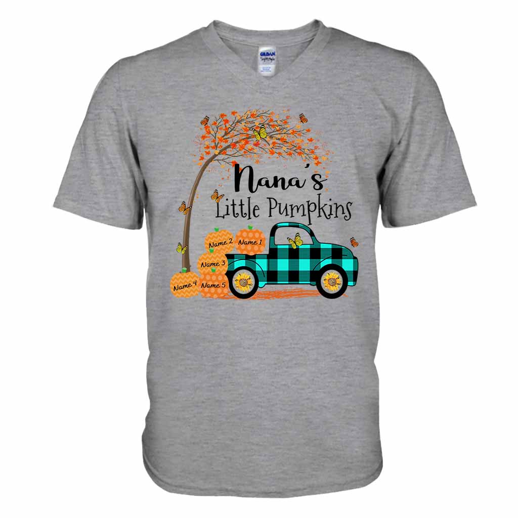 Nana's Little Pumpkins Autumn Halloween - Grandma Personalized T-shirt And Hoodie 092021