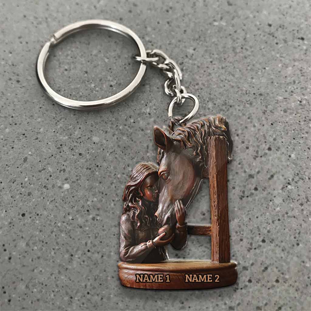 You're My Happy Place - Personalized Horse Keychain (Printed On Both Sides)