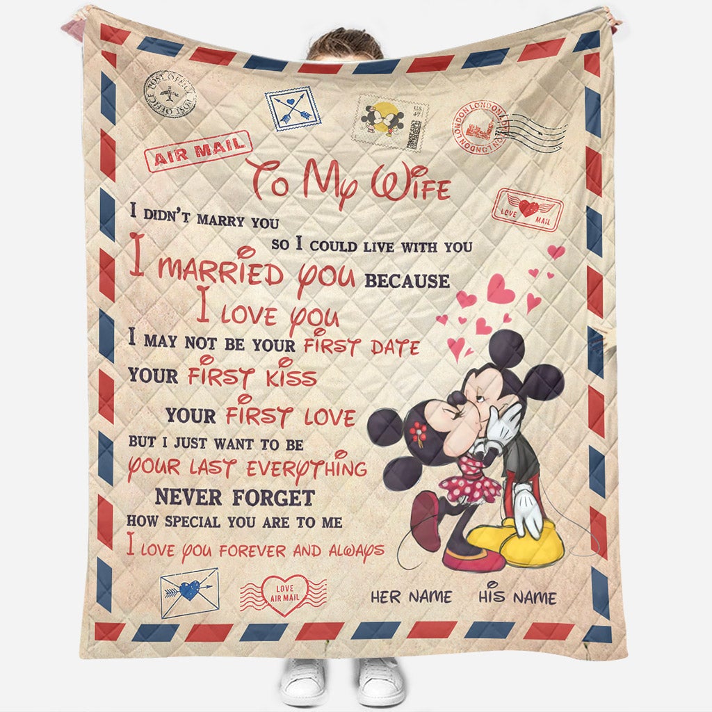 To My Wife - Personalized Couple Mouse Quilt