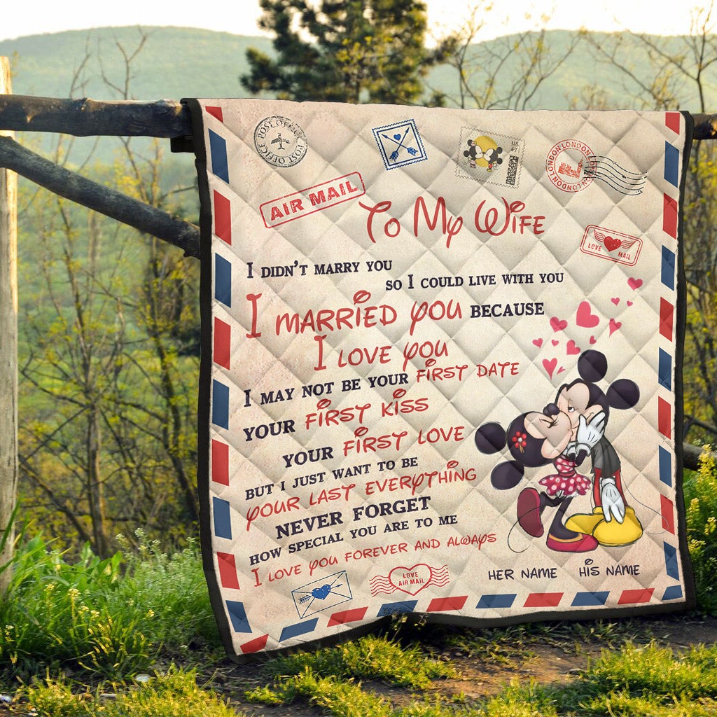 To My Wife - Personalized Couple Mouse Quilt
