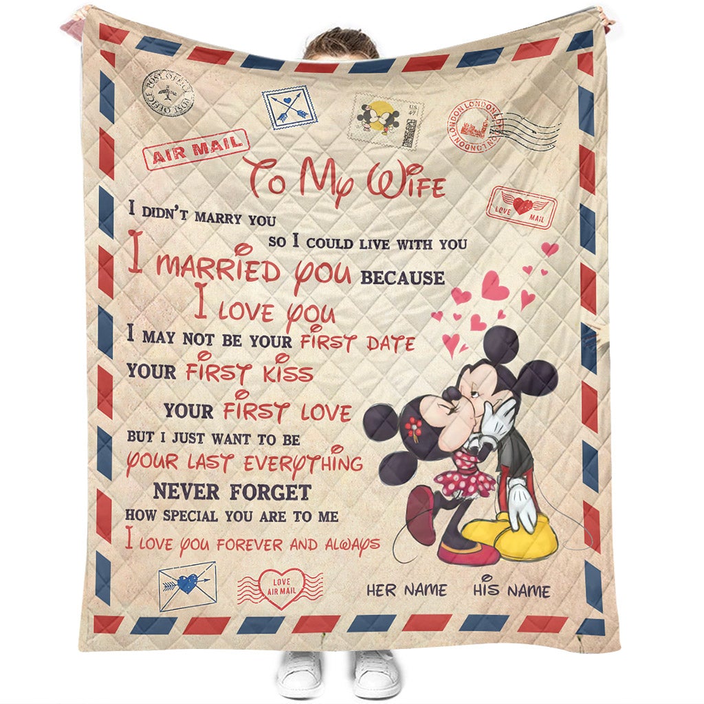 To My Wife - Personalized Couple Mouse Quilt