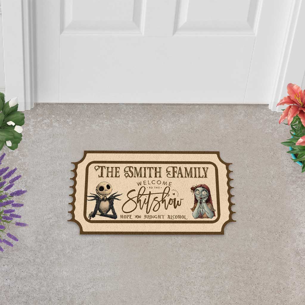 Welcome To The Show - Personalized Nightmare Shaped Doormat