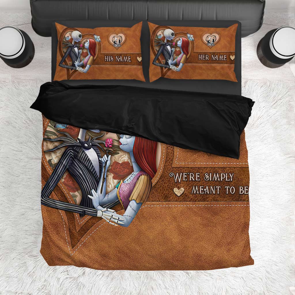 Simply Meant To Be Nightmare Couple - Personalized Couple Nightmare Bedding Set