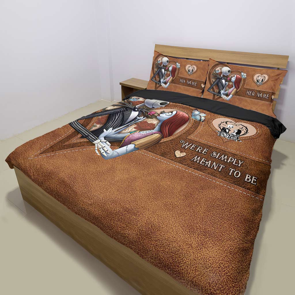 Simply Meant To Be Nightmare Couple - Personalized Couple Nightmare Bedding Set