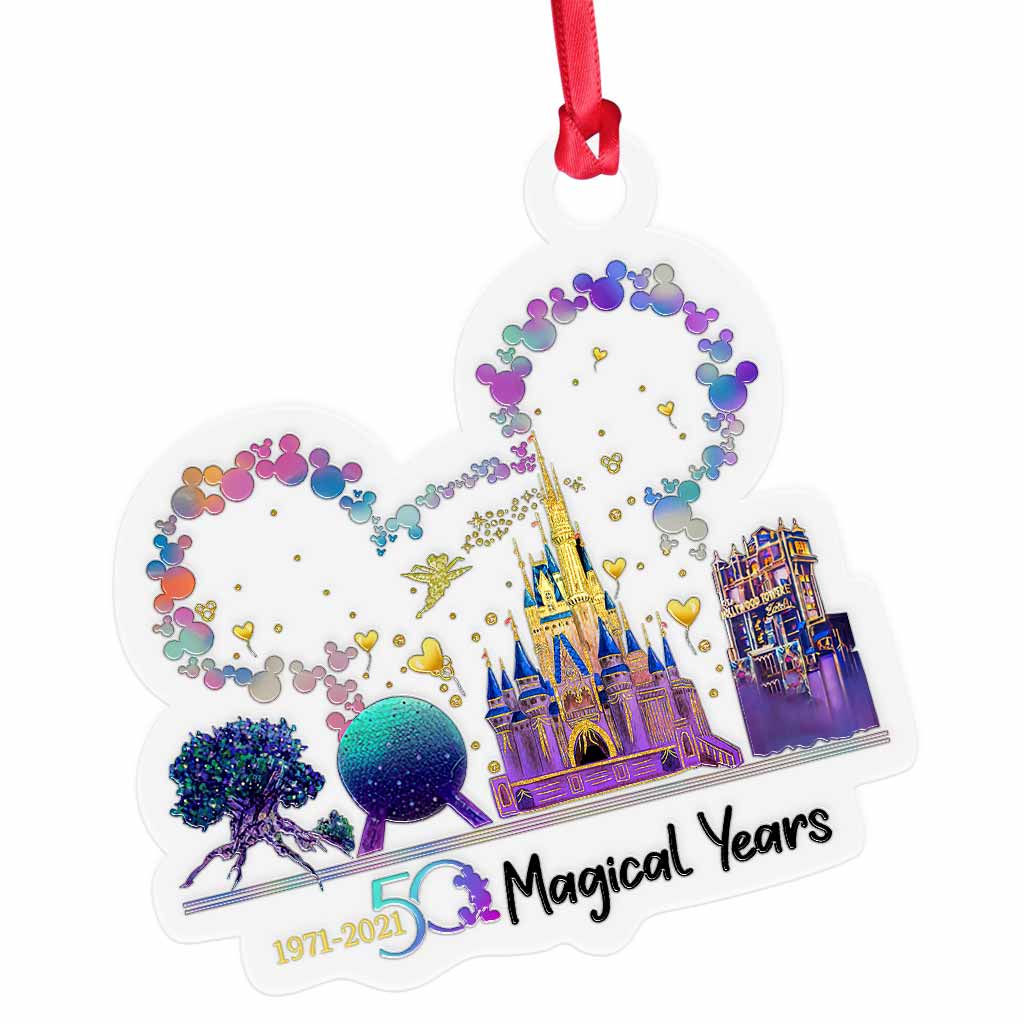 50 Magical Years - Mouse Transparent Ornament