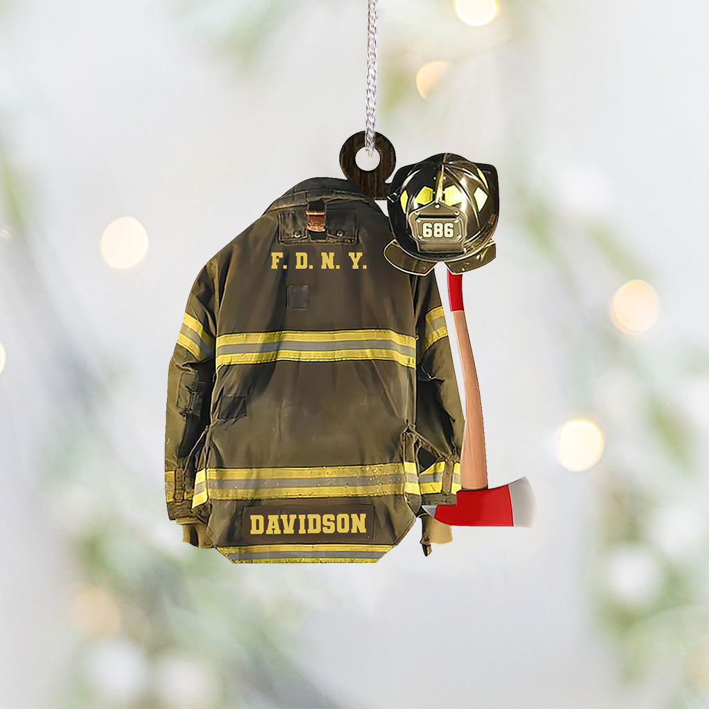 My Uniform - Personalized Christmas Firefighter Ornament (Printed On Both Sides)