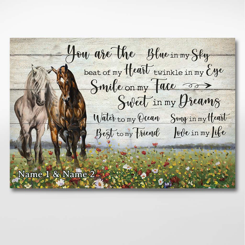 You Are The Blue - Personalized Couple Horse Poster