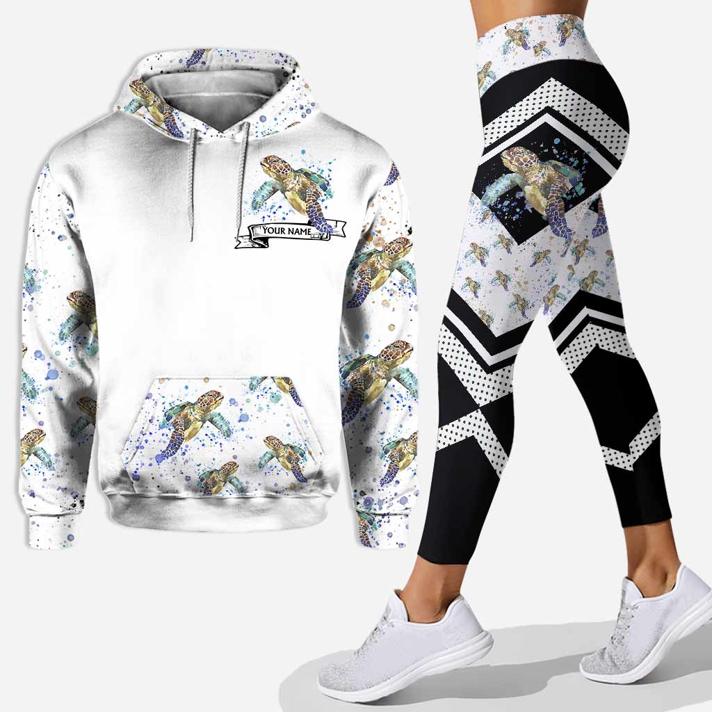 In A World Where You Can Be Anything - Personalized Turtle Hoodie And Leggings