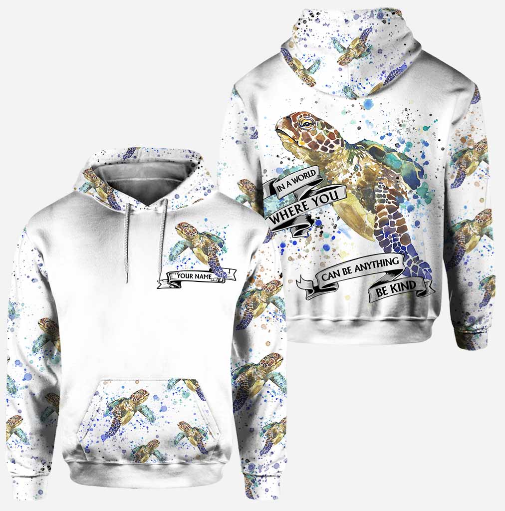 In A World Where You Can Be Anything - Personalized Turtle Hoodie And Leggings