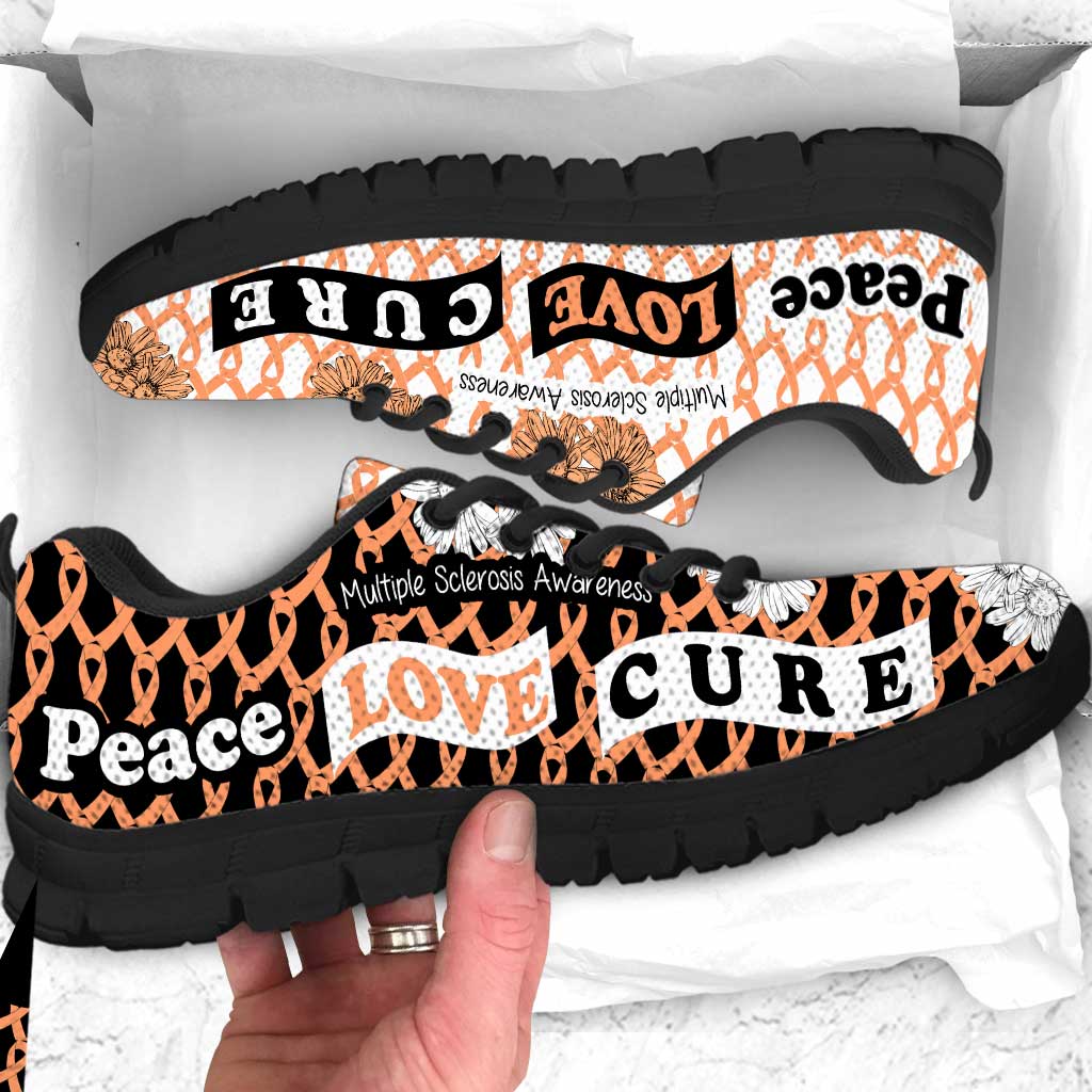Peace Love Cure - Multiple Sclerosis Awareness Sneakers