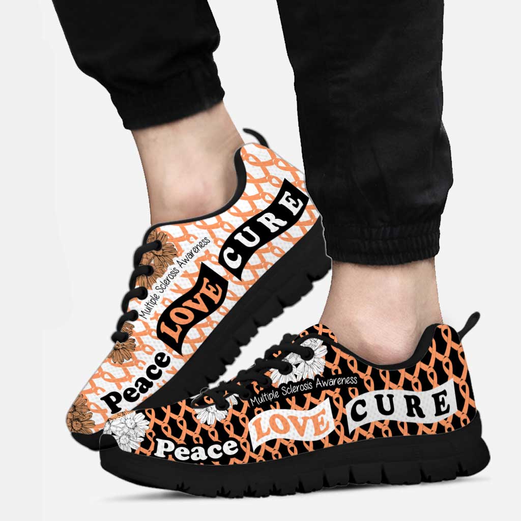 Peace Love Cure - Multiple Sclerosis Awareness Sneakers