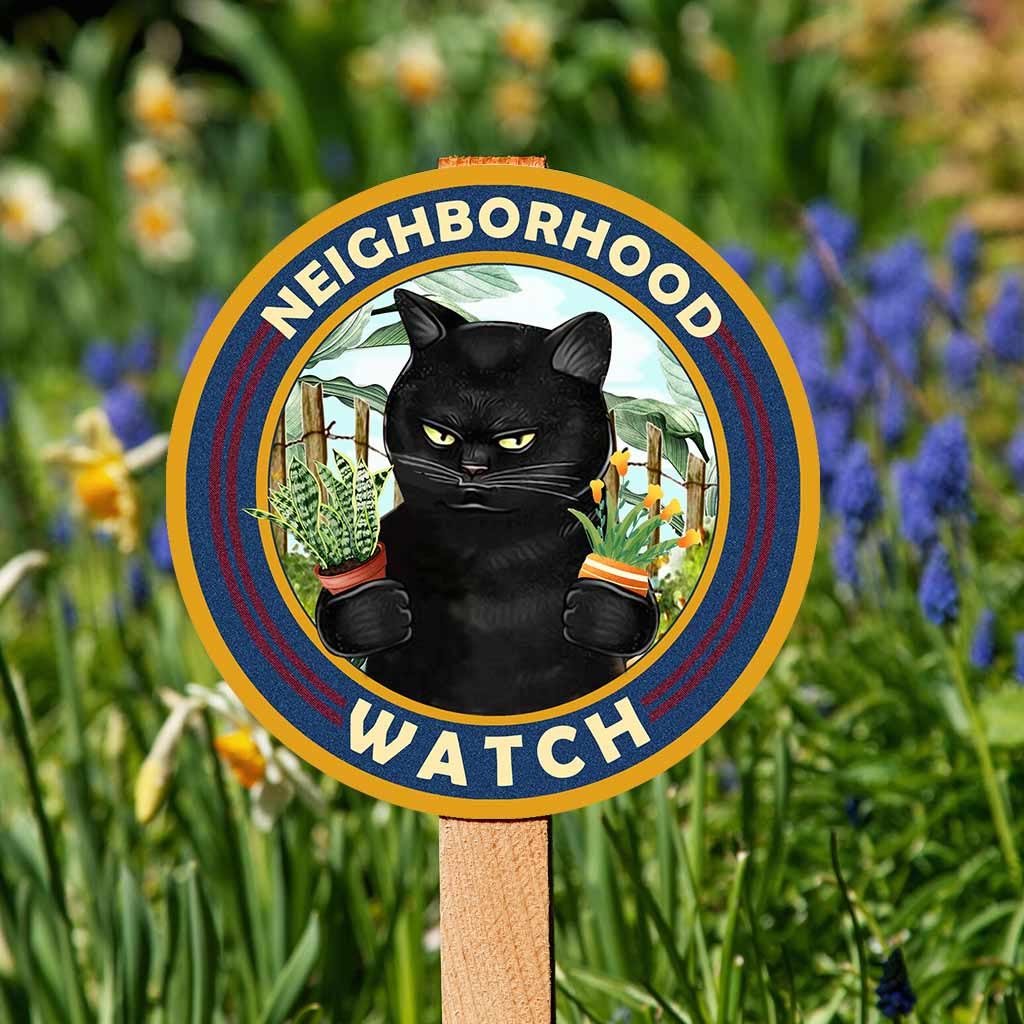 Neighborhood Watch - Gardening Round Metal Sign