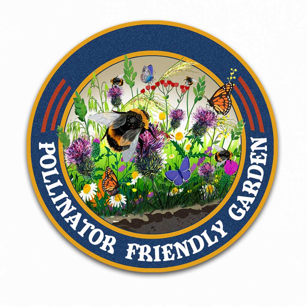 Pollinator Friendly Garden Personalized Round Metal Sign