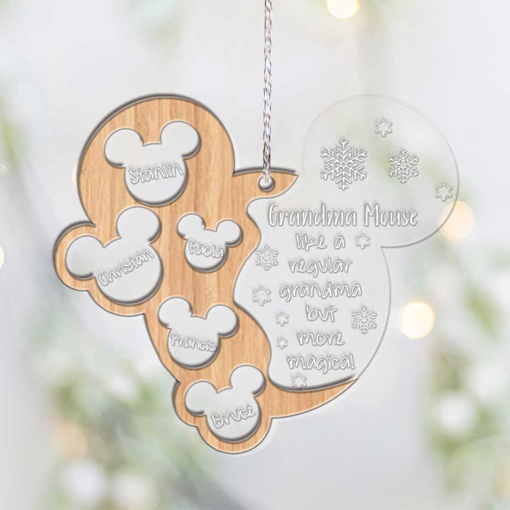 Grandma Mouse - Personalized Christmas Grandma Layers Mix Ornament