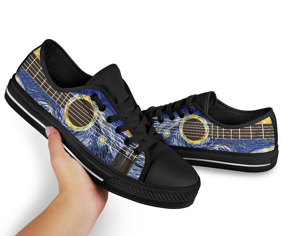 Guitar Starry Night Guitar Low Top Shoes 0622