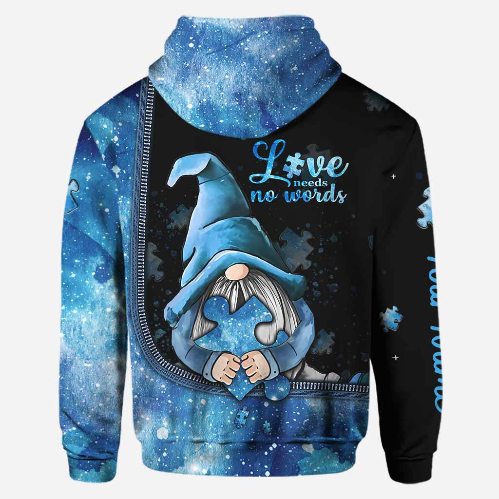 Love Needs No Words - Personalized Autism Awareness Hoodie and Leggings