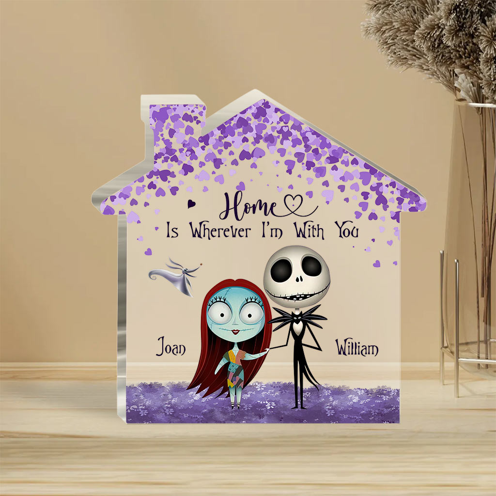 Home Is Wherever I'm With You - Personalized Couple Nightmare Custom Shaped Acrylic Plaque