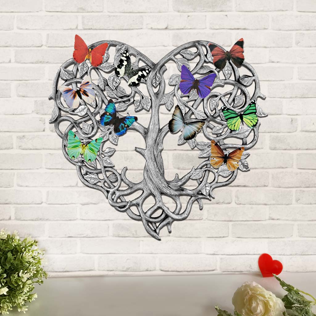 Butterfly Birthstone Family Tree Personalized Cut Metal Sign
