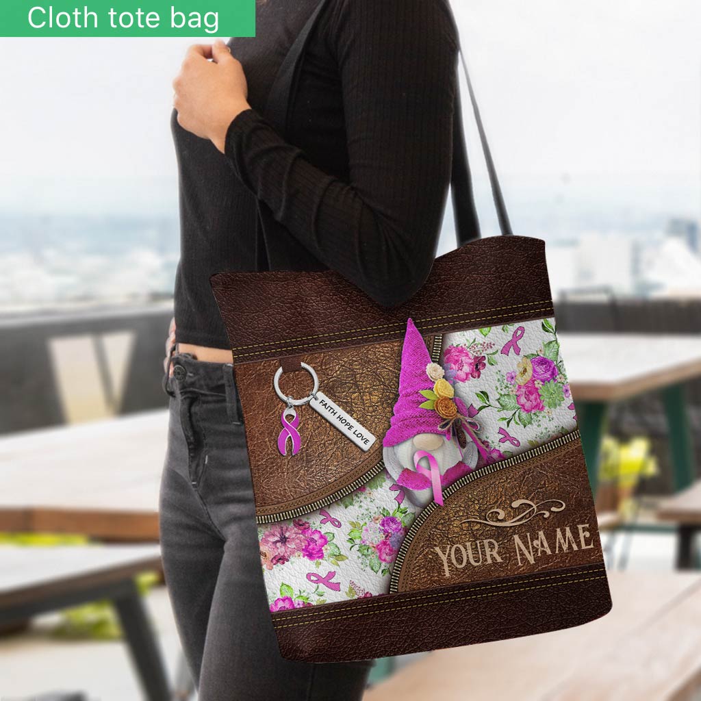 Faith Hope Love - Breast Cancer Awareness Personalized  Tote Bag
