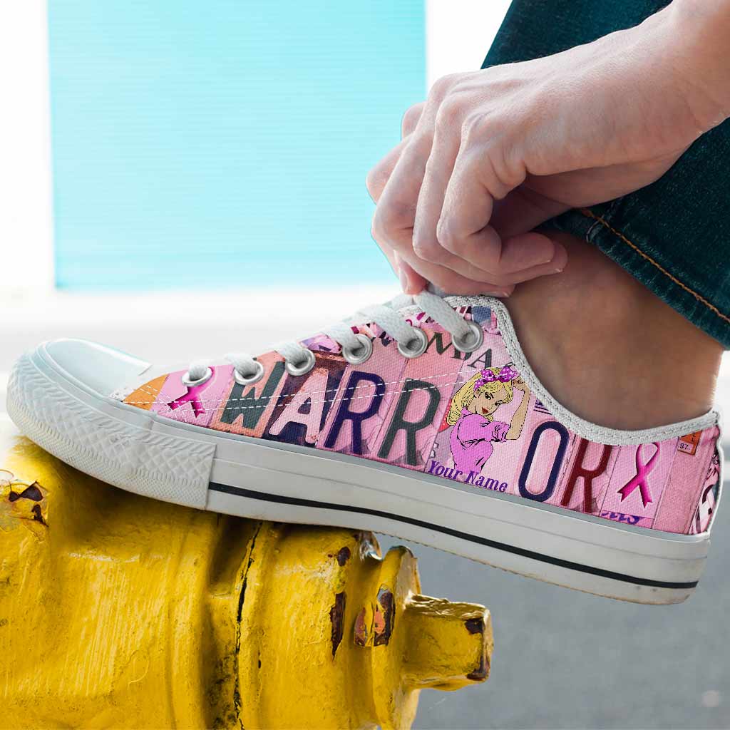 Breast Cancer Warrior License Plates Personalized Low Top Shoes