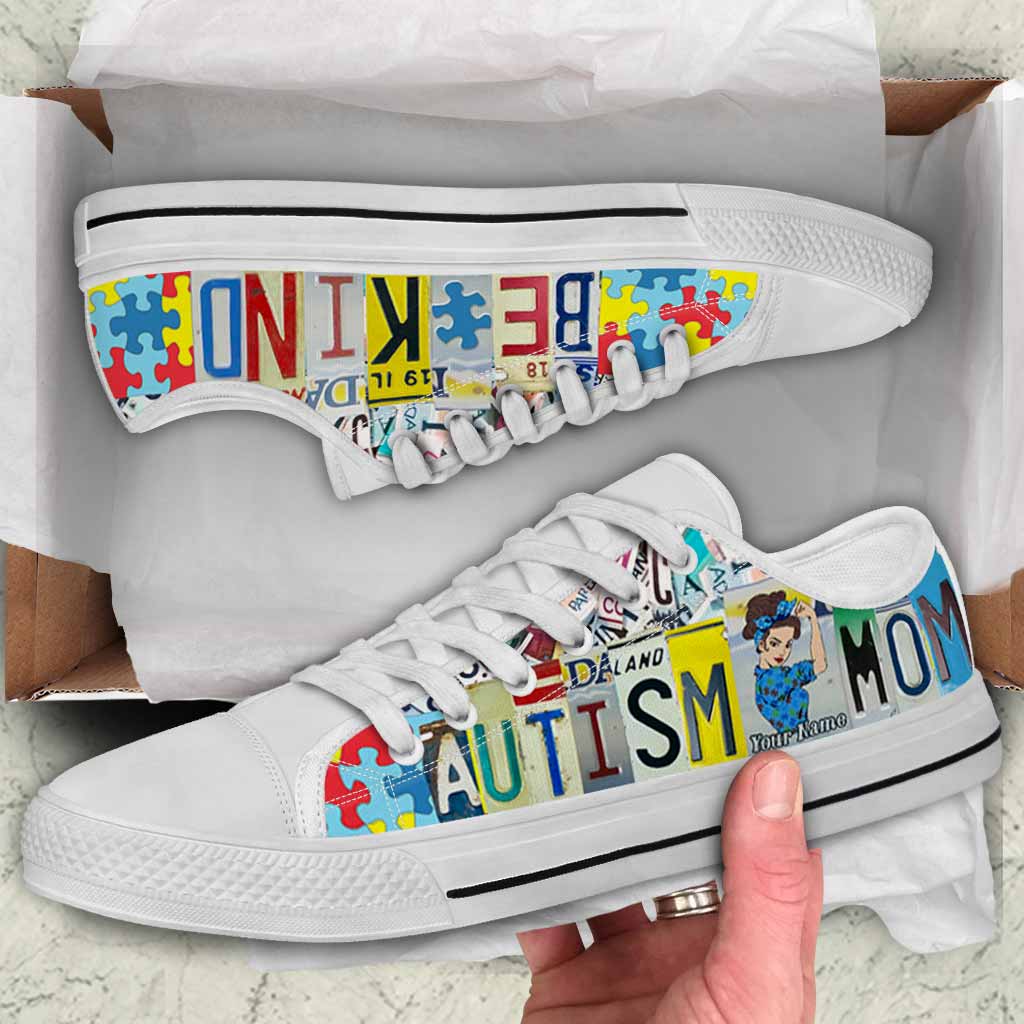 Autism Mom License Plates Personalized Low Top Shoes