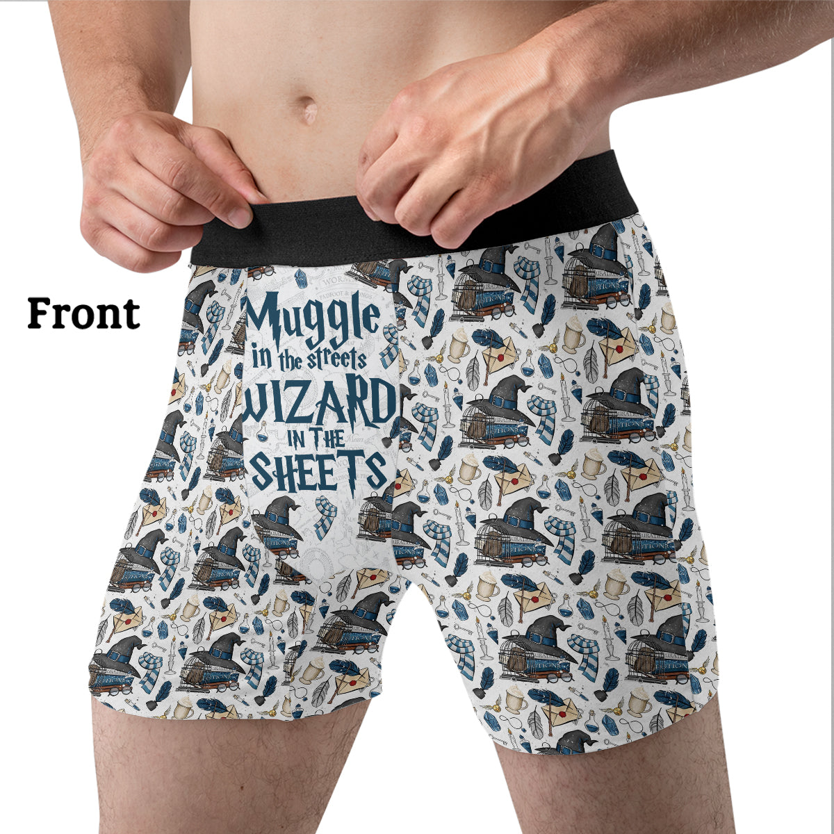 Muggle In The Streets Wizard In The Sheets - Personalized The Magic World Women Briefs & Men Boxer Briefs