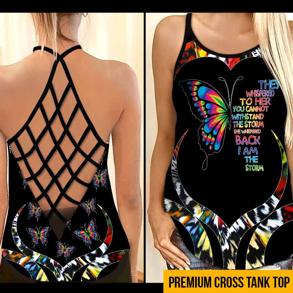 They Whispered To Her - Butterfly Cross Tank Top