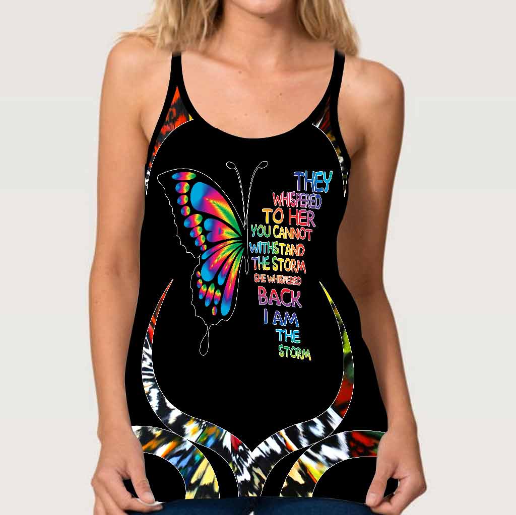 They Whispered To Her - Butterfly Cross Tank Top