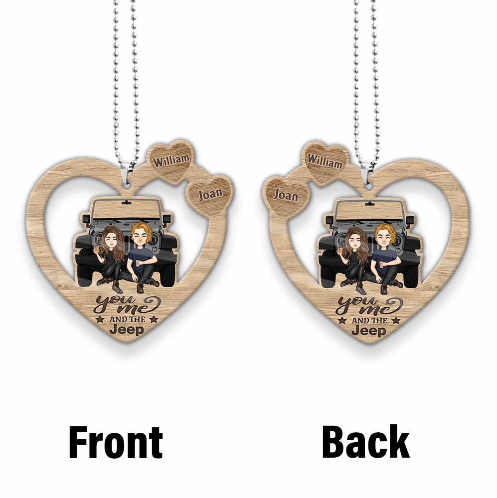 You And Me And The Jp - Personalized Couple Car Ornament (Printed On Both Sides)