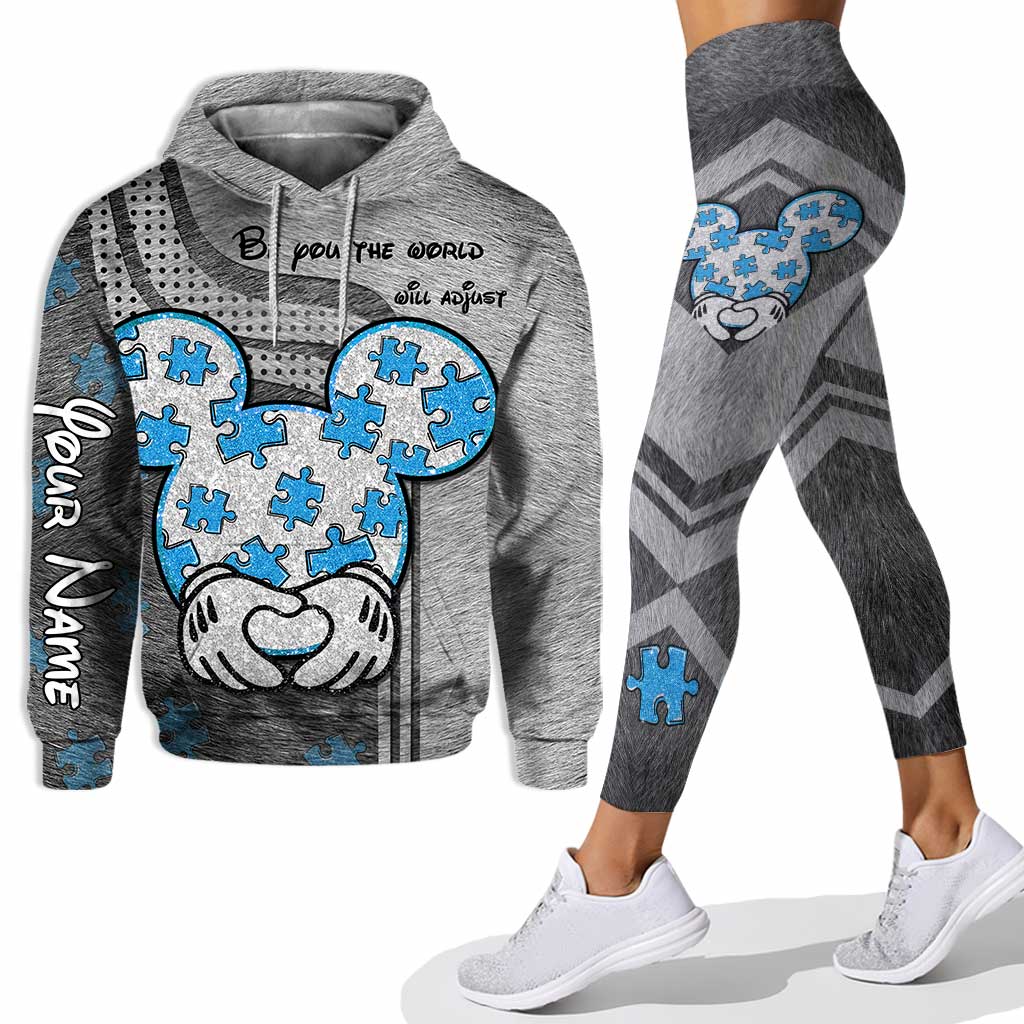 Be You The World Will Adjust - Personalized Autism Awareness Hoodie And Leggings