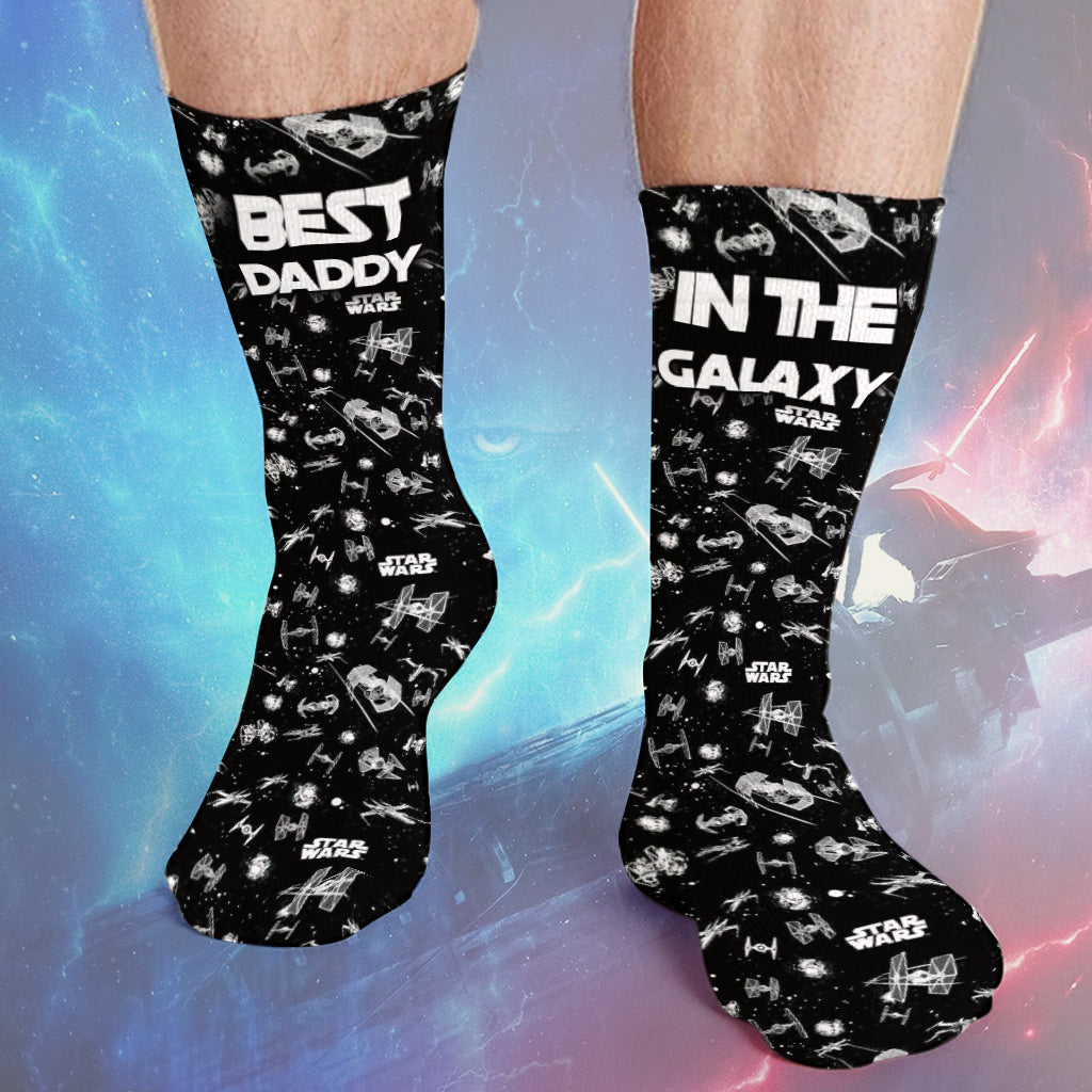 Best Daddy In The Galaxy - Personalized The Force Socks