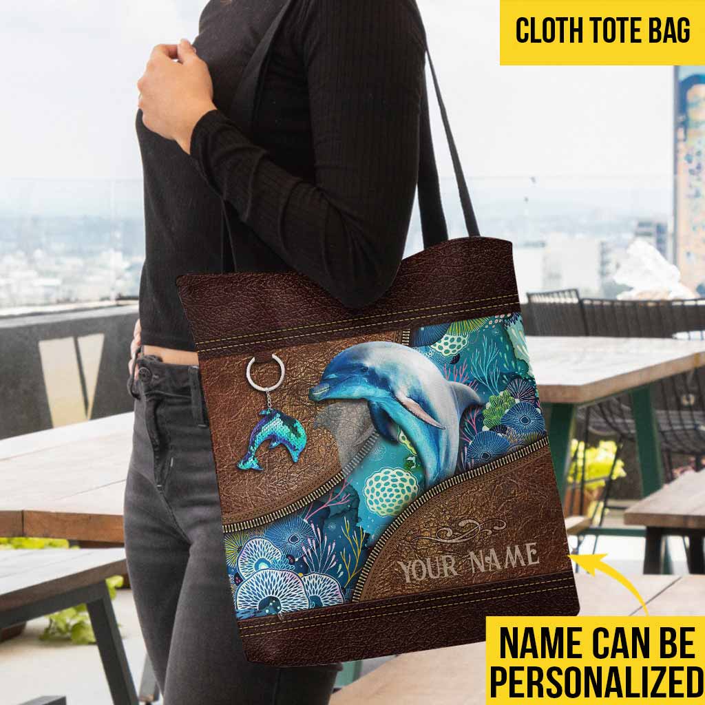 Love Dolphins Personalized  Tote Bag