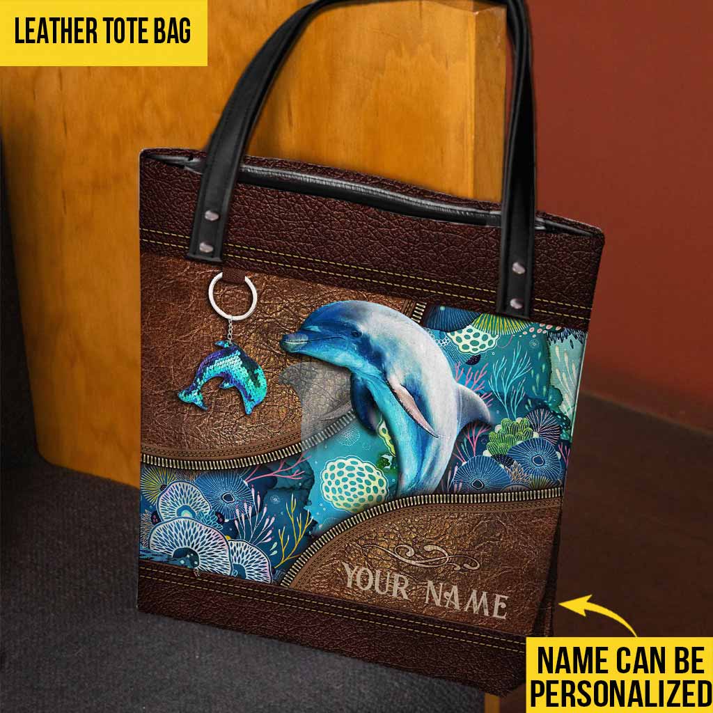 Love Dolphins Personalized  Tote Bag
