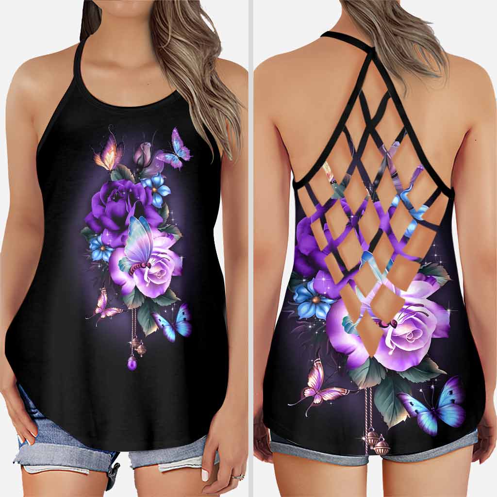 Faith Hope Love - Butterfly Personalized Cross Tank Top