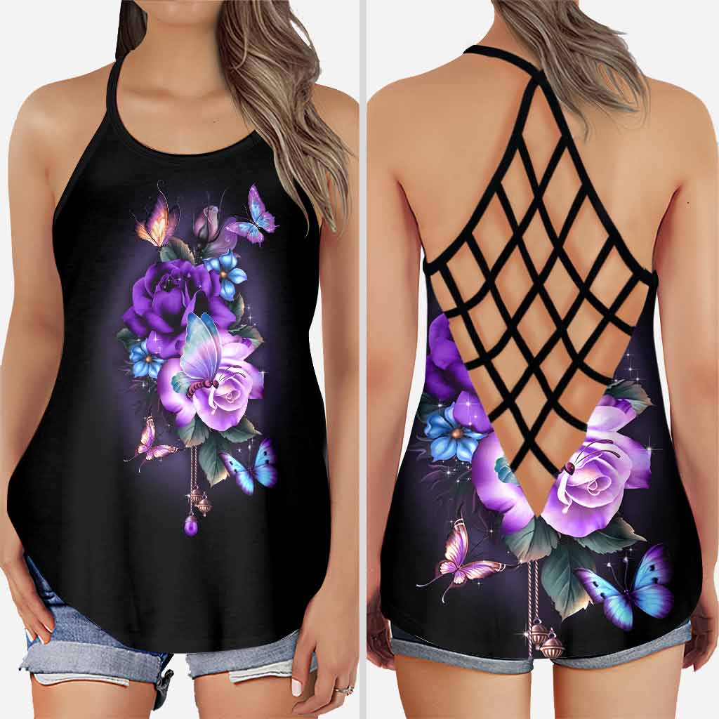 Faith Hope Love - Butterfly Personalized Cross Tank Top