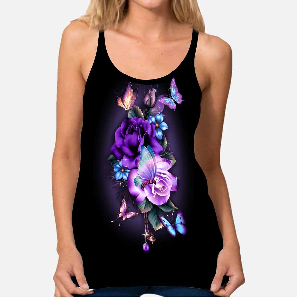 Faith Hope Love - Butterfly Personalized Cross Tank Top